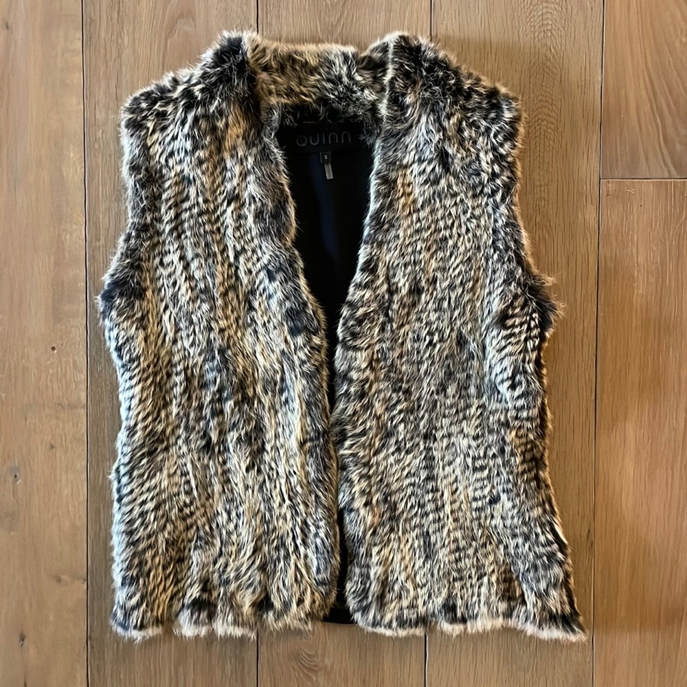 Quinn Vest with Rabbit Fur- Size S